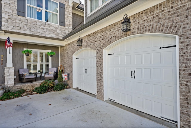 view of garage