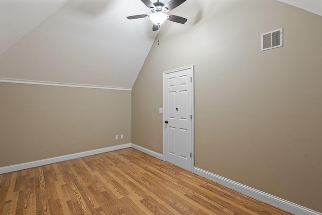 145 County Road 573, Englewood, TN 37329 - additional living space featuring vaulted ceiling, a ceiling fan, and light wood finished floors