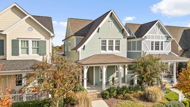 view of front of home with covered porch