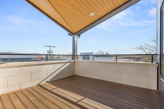 wooden deck with a water view