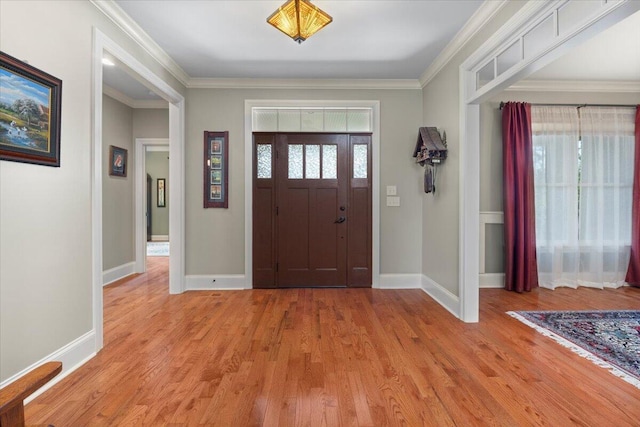4014 Hawks Way NE, Huntsville, AL 35811 - entryway with light wood-type flooring and ornamental molding