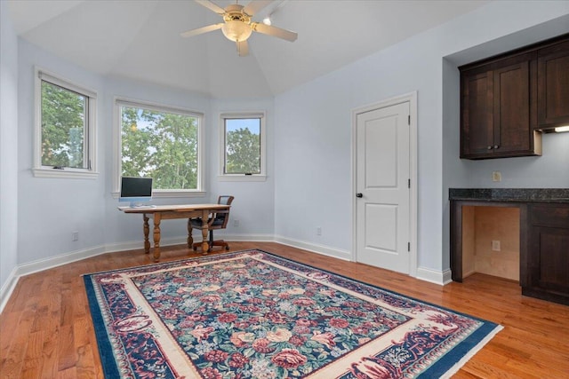 4014 Hawks Way NE, Huntsville, AL 35811 - office space with light wood-type flooring, ceiling fan, and lofted ceiling