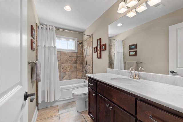 4014 Hawks Way NE, Huntsville, AL 35811 - bathroom featuring vanity, shower / tub combo with curtain, and tile patterned flooring