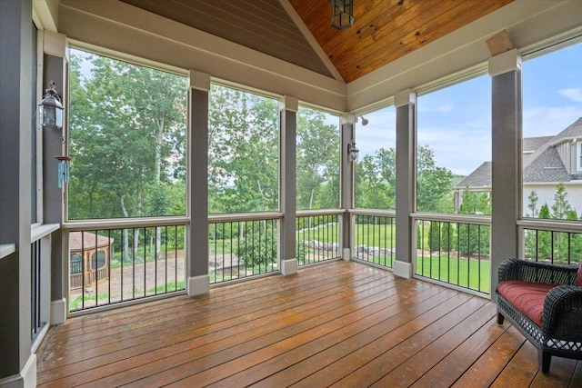 4014 Hawks Way NE, Huntsville, AL 35811 - sunroom / solarium featuring lofted ceiling, wood-type flooring, and wooden ceiling