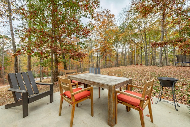 view of patio / terrace featuring a trampoline