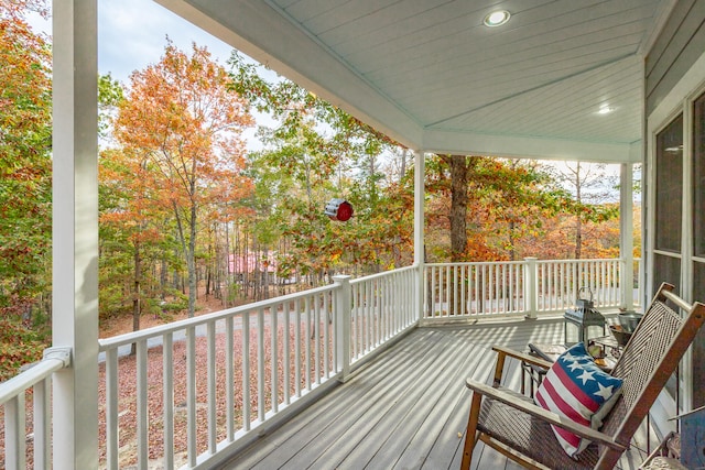 deck with a porch