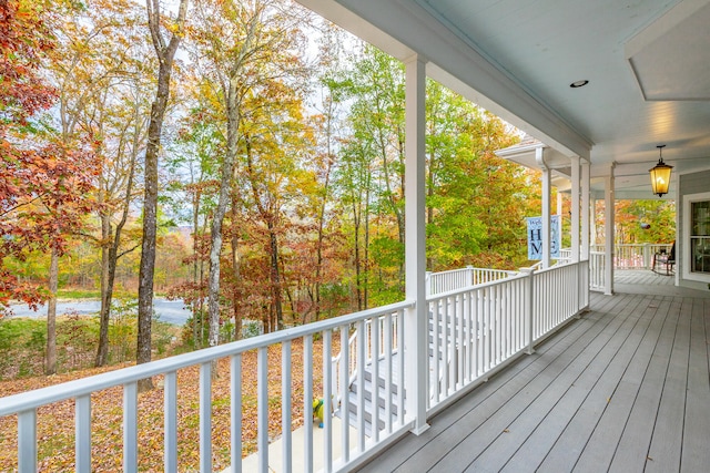 deck with covered porch