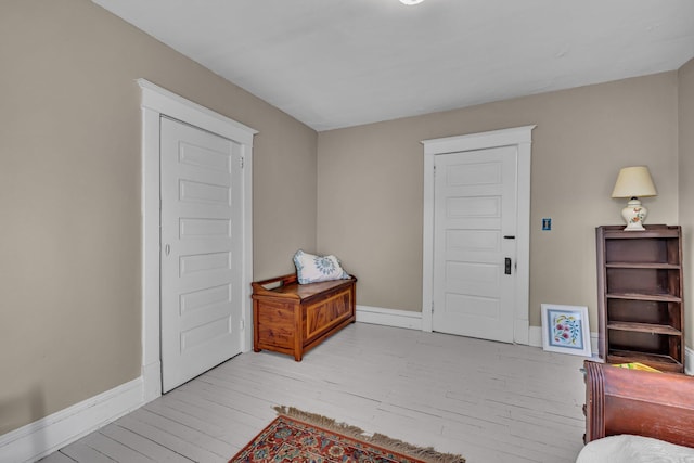 entryway with light hardwood / wood-style flooring