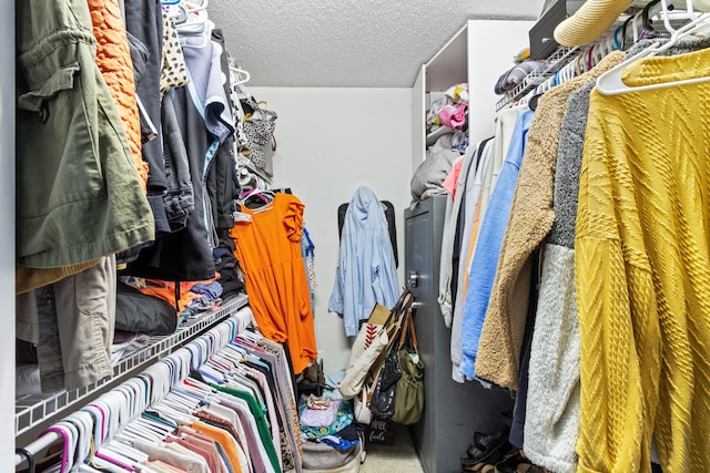 spacious closet with carpet flooring