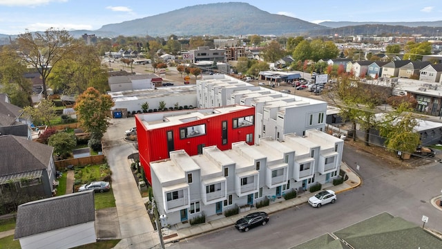 bird's eye view with a mountain view