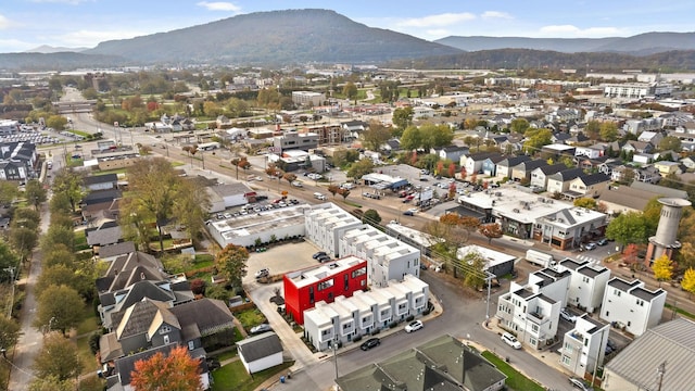 drone / aerial view with a mountain view