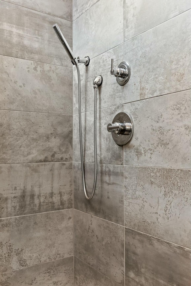 details with tiled shower