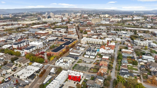 bird's eye view featuring a mountain view