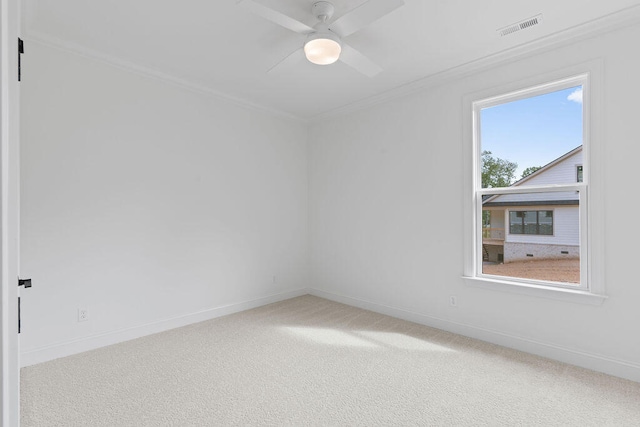 unfurnished room featuring ceiling fan and carpet floors