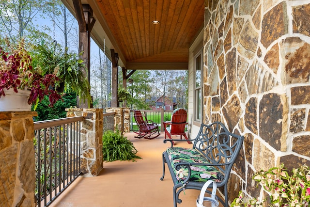 view of patio with covered porch