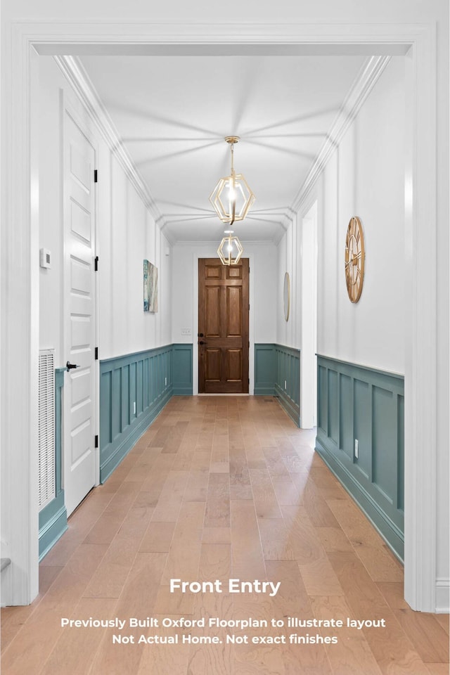 hall with crown molding