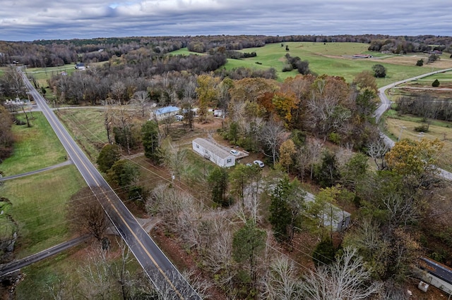 aerial view with a rural view