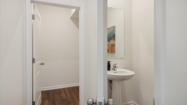 bathroom featuring hardwood / wood-style floors