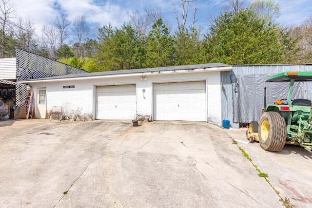 view of garage