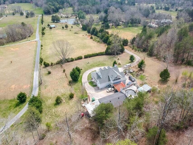 drone / aerial view with a rural view