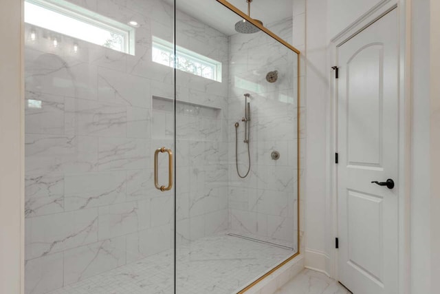 bathroom featuring walk in shower