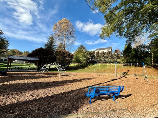 view of jungle gym featuring a gazebo