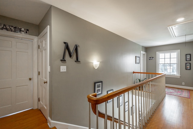 hall featuring hardwood / wood-style floors