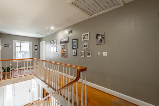 hallway featuring wood-type flooring