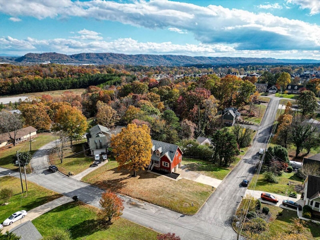 aerial view featuring a mountain view