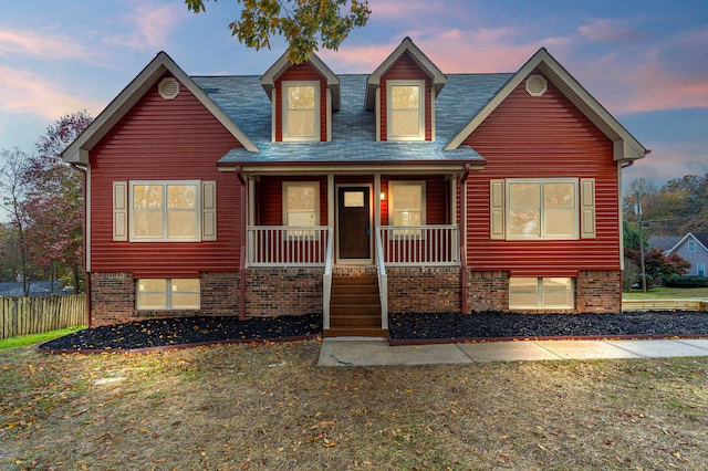 view of front of home with a porch