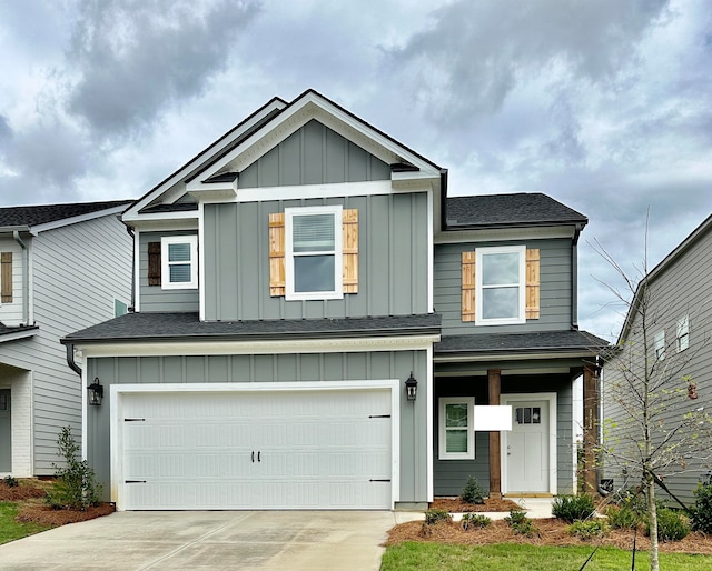 view of front of house with a garage