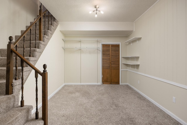 walk in closet with carpet floors