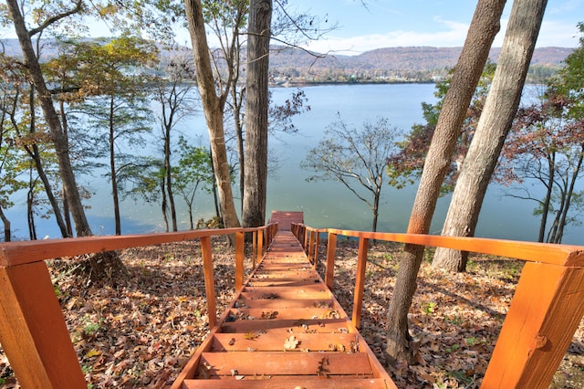 property view of water featuring a mountain view