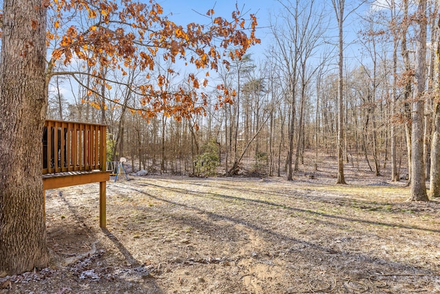 view of yard featuring a deck