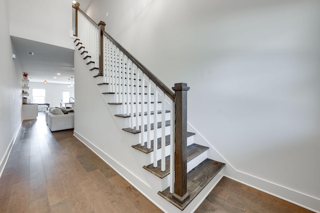 11330 Cape Vw Unit 33, Soddy Daisy, TN 37379 - stairs featuring baseboards and wood finished floors