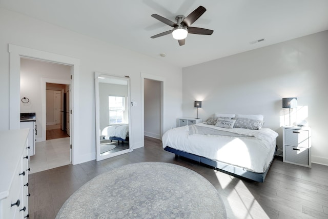 11330 Cape Vw Unit 33, Soddy Daisy, TN 37379 - bedroom with wood finished floors, ceiling fan, and baseboards