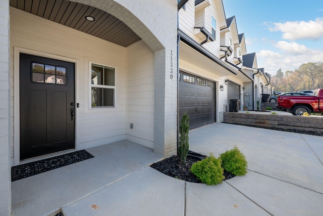 entrance to property with a garage