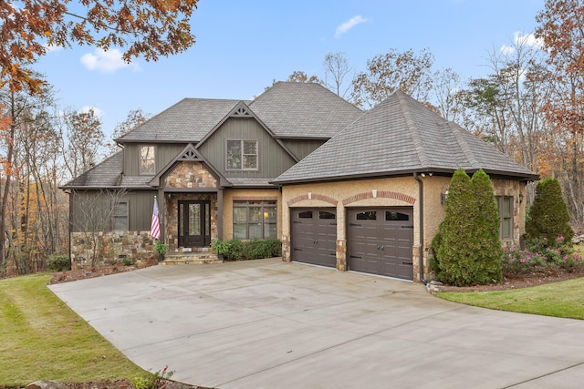 view of front of home with a garage