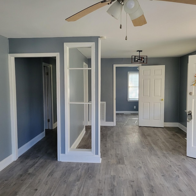 interior space with hardwood / wood-style flooring