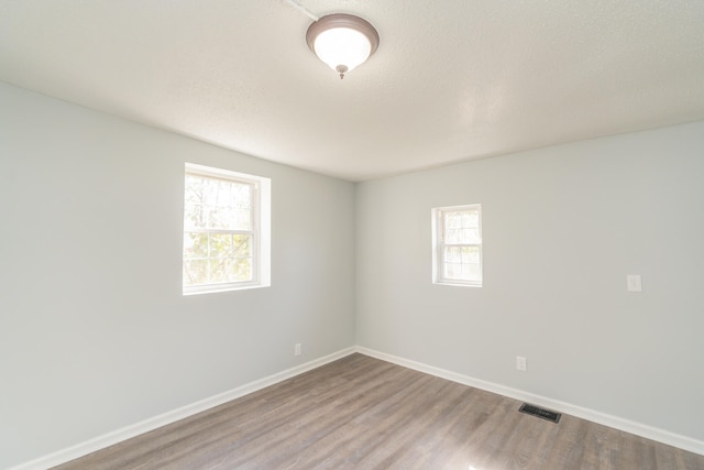 empty room featuring plenty of natural light and wood-type flooring