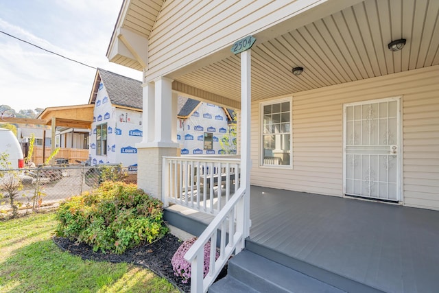 view of wooden porch