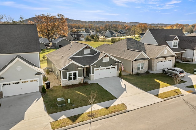 aerial view featuring a mountain view