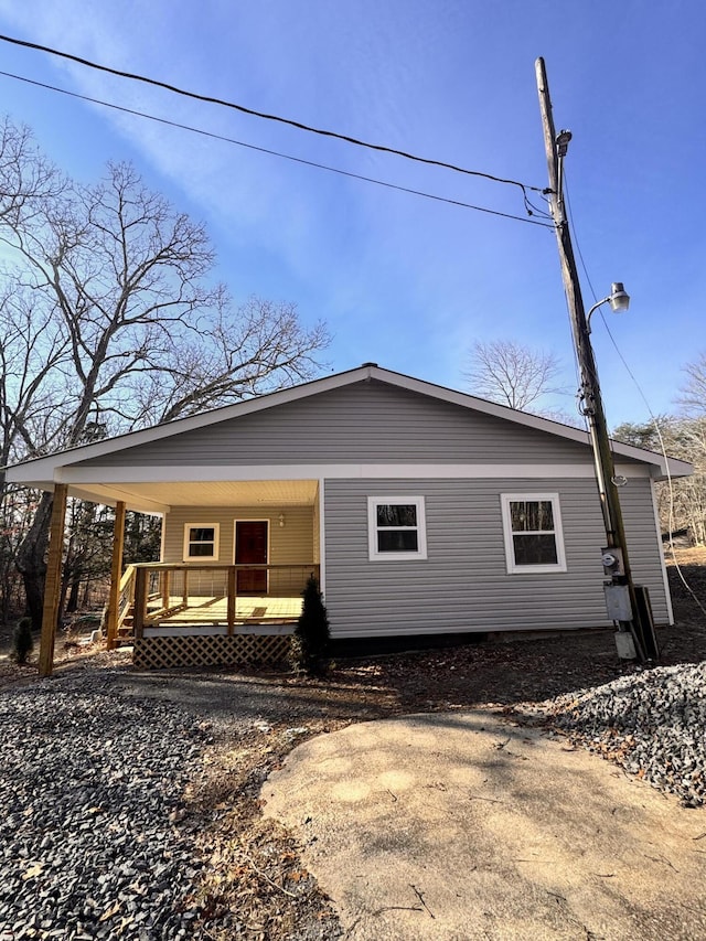 exterior space featuring covered porch