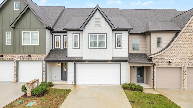 view of property with a garage