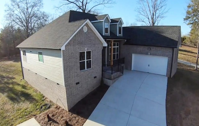 view of property exterior featuring a garage