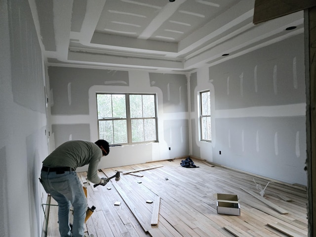 spare room with hardwood / wood-style flooring