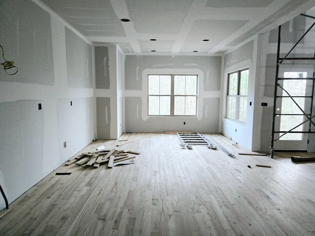 unfurnished room featuring light wood-type flooring