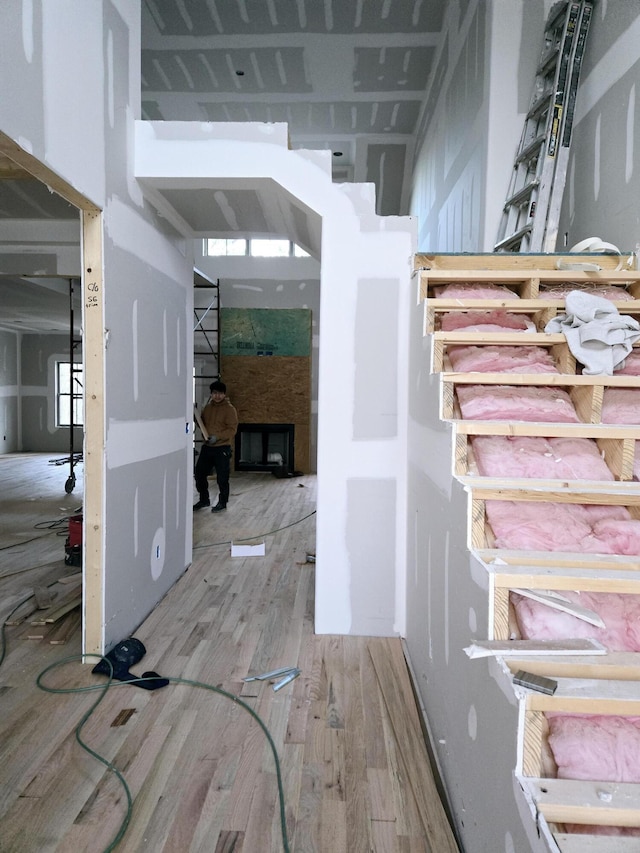 interior space with hardwood / wood-style flooring