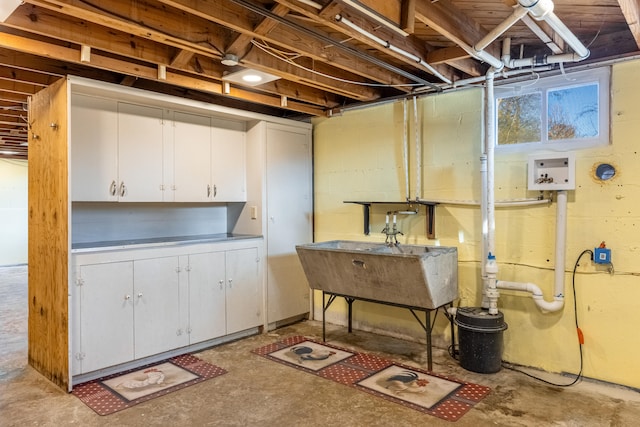 basement with sink