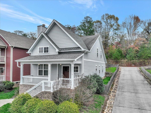 view of front of home with covered porch